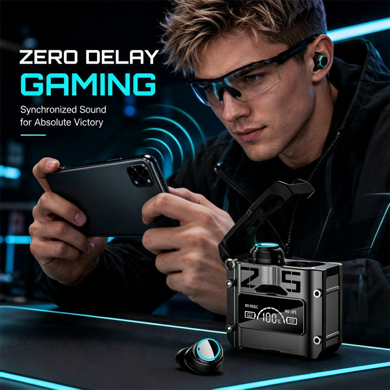 Mecha-Style Bluetooth Wireless Earbuds