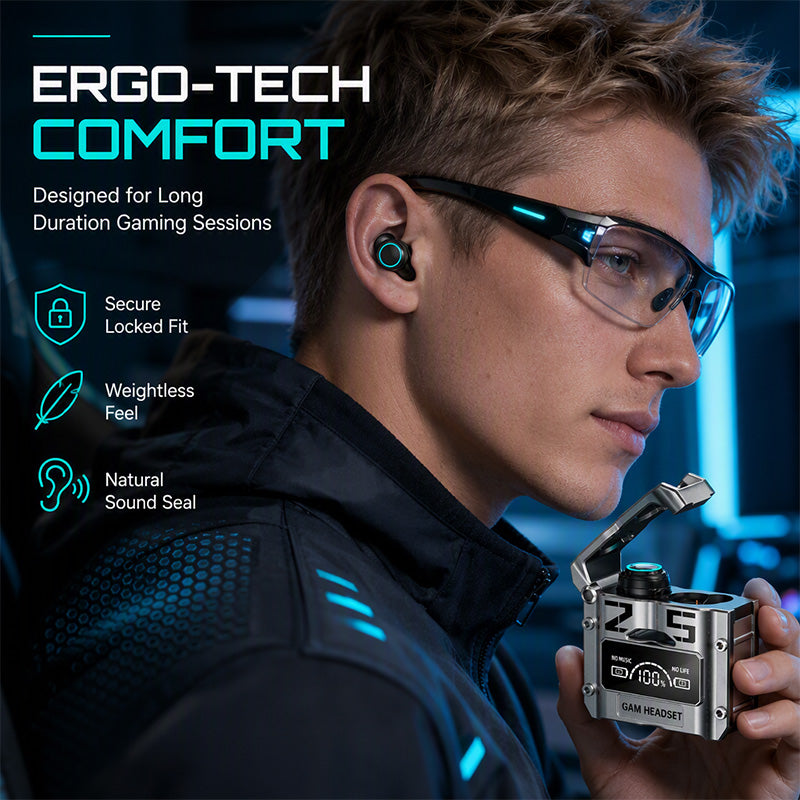 Mecha-Style Bluetooth Wireless Earbuds