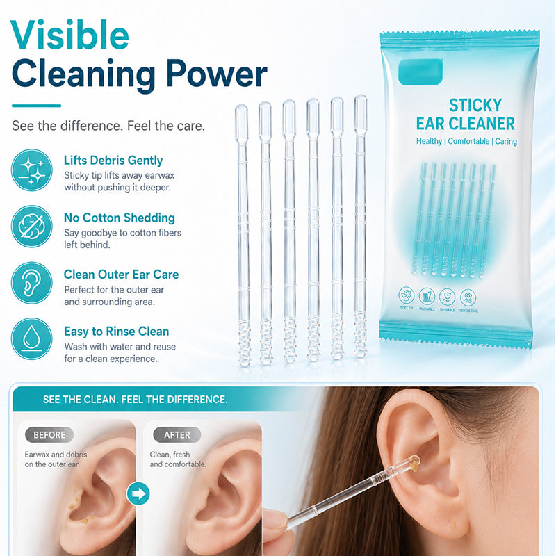📢📢50% OFF !! ⏰Gentle Sticky Ear Cleaning Sticks for Dry Earwax
