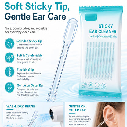 📢📢50% OFF !! ⏰Gentle Sticky Ear Cleaning Sticks for Dry Earwax