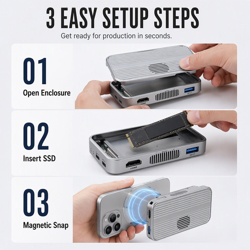 🧲 Portable Magnetic M.2 Docking Station
