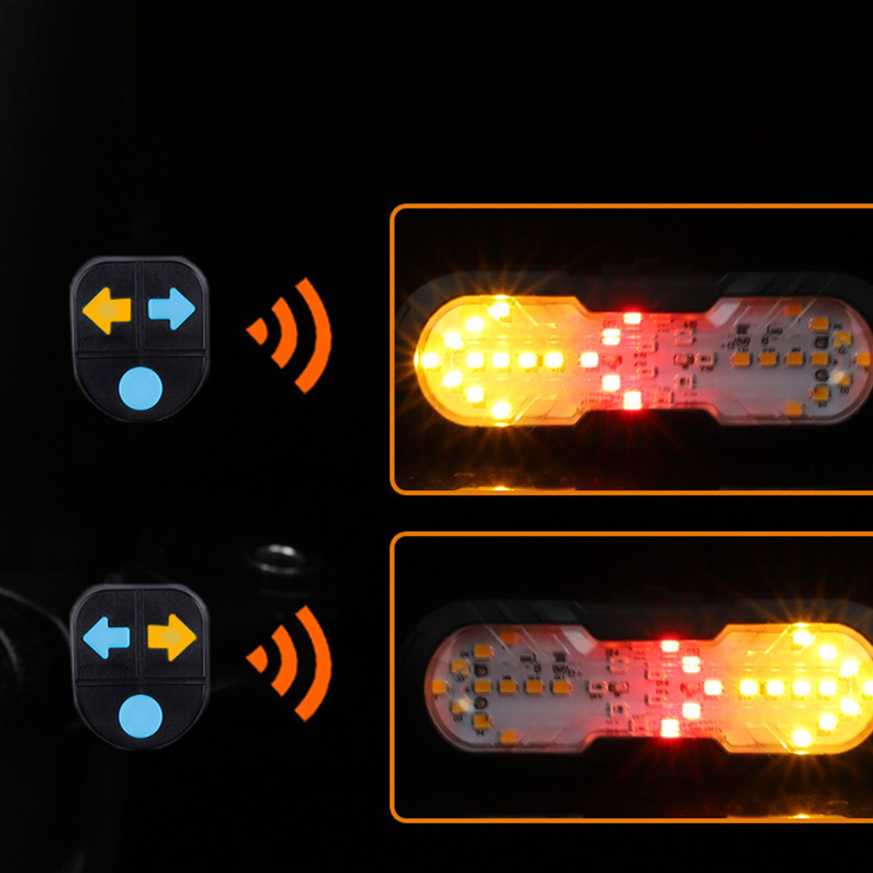 🚲💡 Smart Bike Turn Signal Tail Light – Wireless Remote, 6 Light Modes & USB Rechargeable