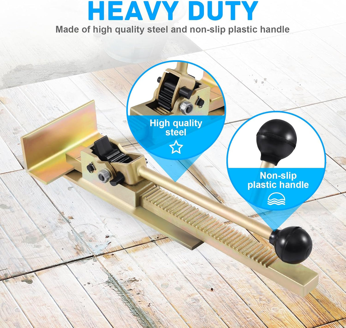 📏 50% OFF NOW! 🏠 Ratcheting Plank Jack – Heavy-Duty, Precise Alignment & Ergonomic Grip – For Hardwood Floor Installation 🛠️