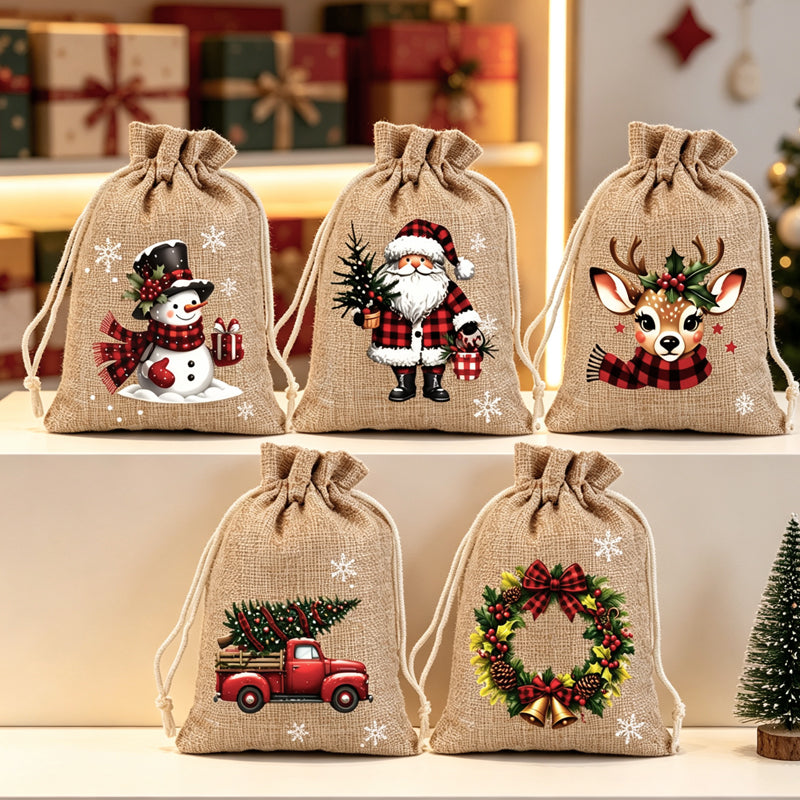 📢📢50% OFF !! ⏰Christmas Drawstring Gift Bags