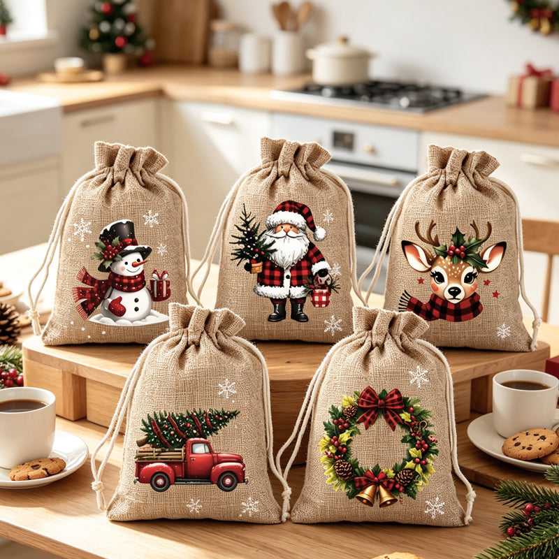 📢📢50% OFF !! ⏰Christmas Drawstring Gift Bags