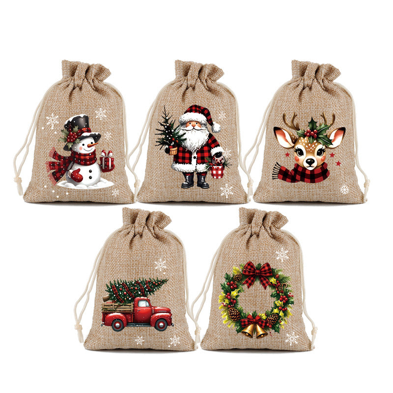 📢📢50% OFF !! ⏰Christmas Drawstring Gift Bags