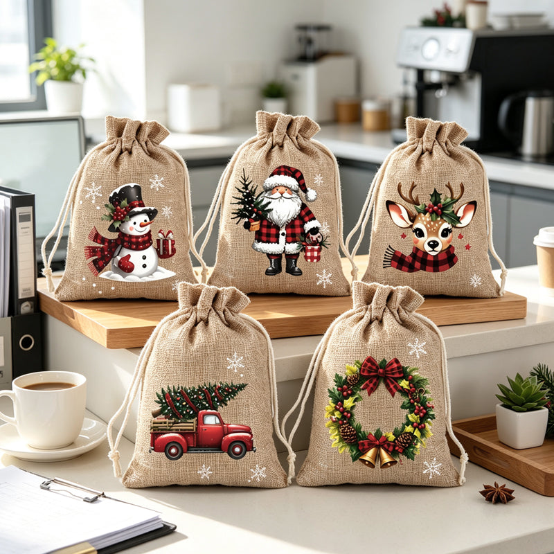 📢📢50% OFF !! ⏰Christmas Drawstring Gift Bags