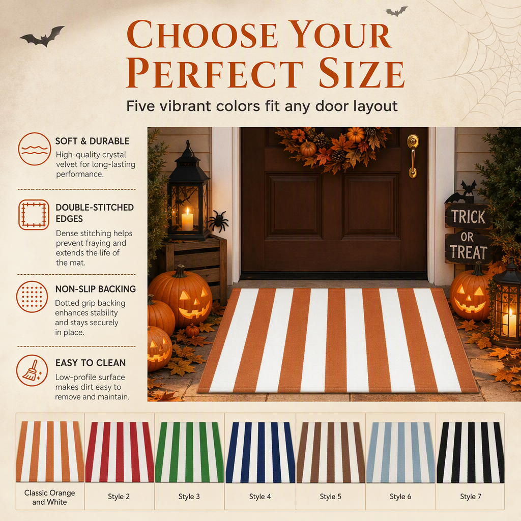 🚪 LIMITED‑TIME 50% OFF! ✨ Simple Striped Non‑Slip Door Mat – Stain‑Resistant, Reinforced Edge, Multi‑Size ✨