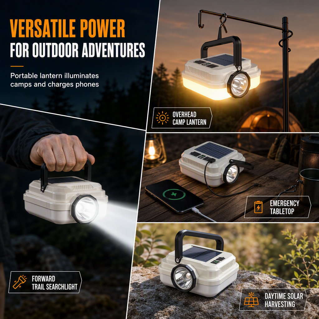 📢📢50% OFF !! ⏰Solar Rechargeable LED Camping Lantern Multifunctional Handheld Work Light