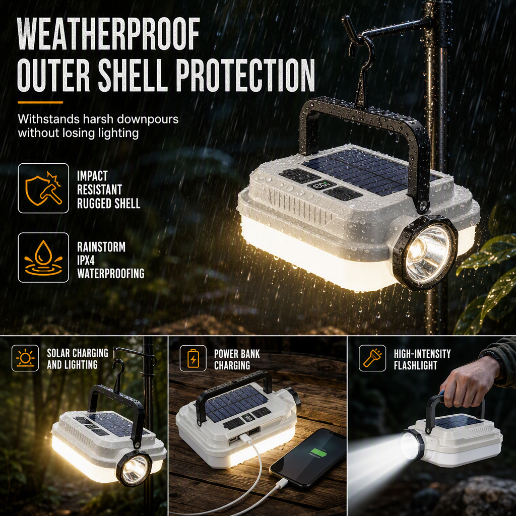 📢📢50% OFF !! ⏰Solar Rechargeable LED Camping Lantern Multifunctional Handheld Work Light