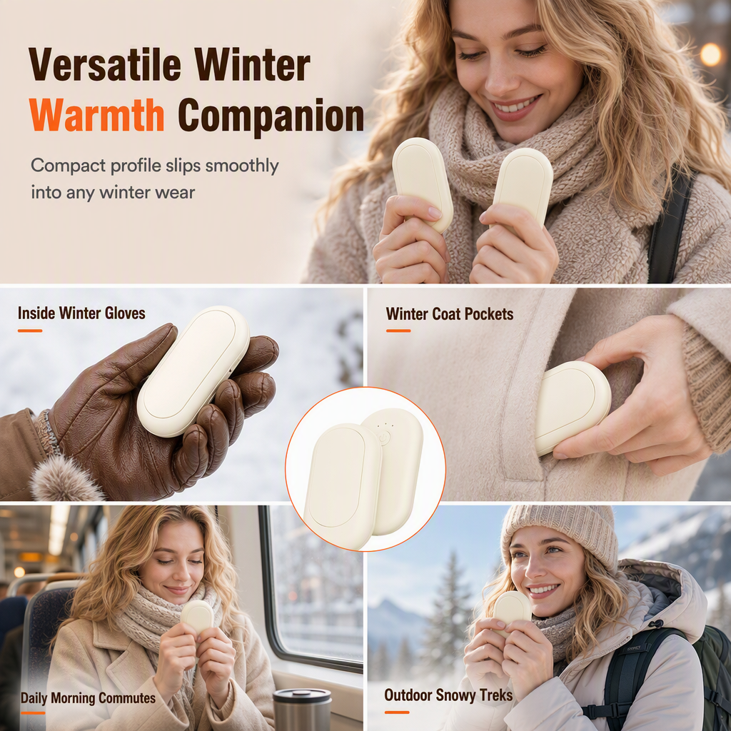 Magnetic Split 2-in-1 Rechargeable Hand Warmer Mini Portable USB Electric Hand Warmer