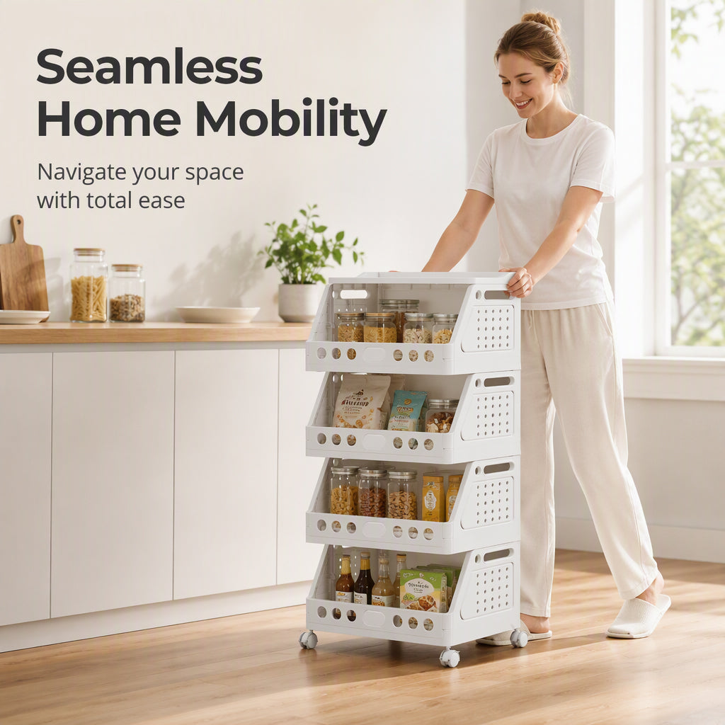 🛒 Save 50%! 📦 Multi‑Tier Foldable Cart – Mobile, compact & multi‑room ✨