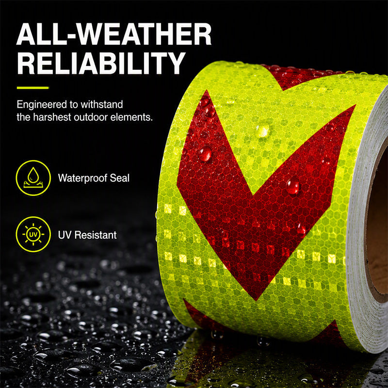 ⏳🔥LIMITED-TIME 50% OFF! ⏰🔦 High-Visibility Arrow Reflective Tape – 5m Waterproof Self-Adhesive Safety Strip with Prismatic Reflectivity🚗✨