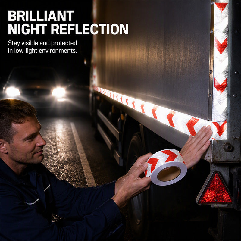 ⏳🔥LIMITED-TIME 50% OFF! ⏰🔦 High-Visibility Arrow Reflective Tape – 5m Waterproof Self-Adhesive Safety Strip with Prismatic Reflectivity🚗✨