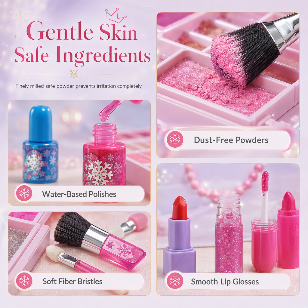 📢📢50% OFF !! ⏰ Washable Princess Makeup Set – Non‑irritating, trays & portable case 🎀