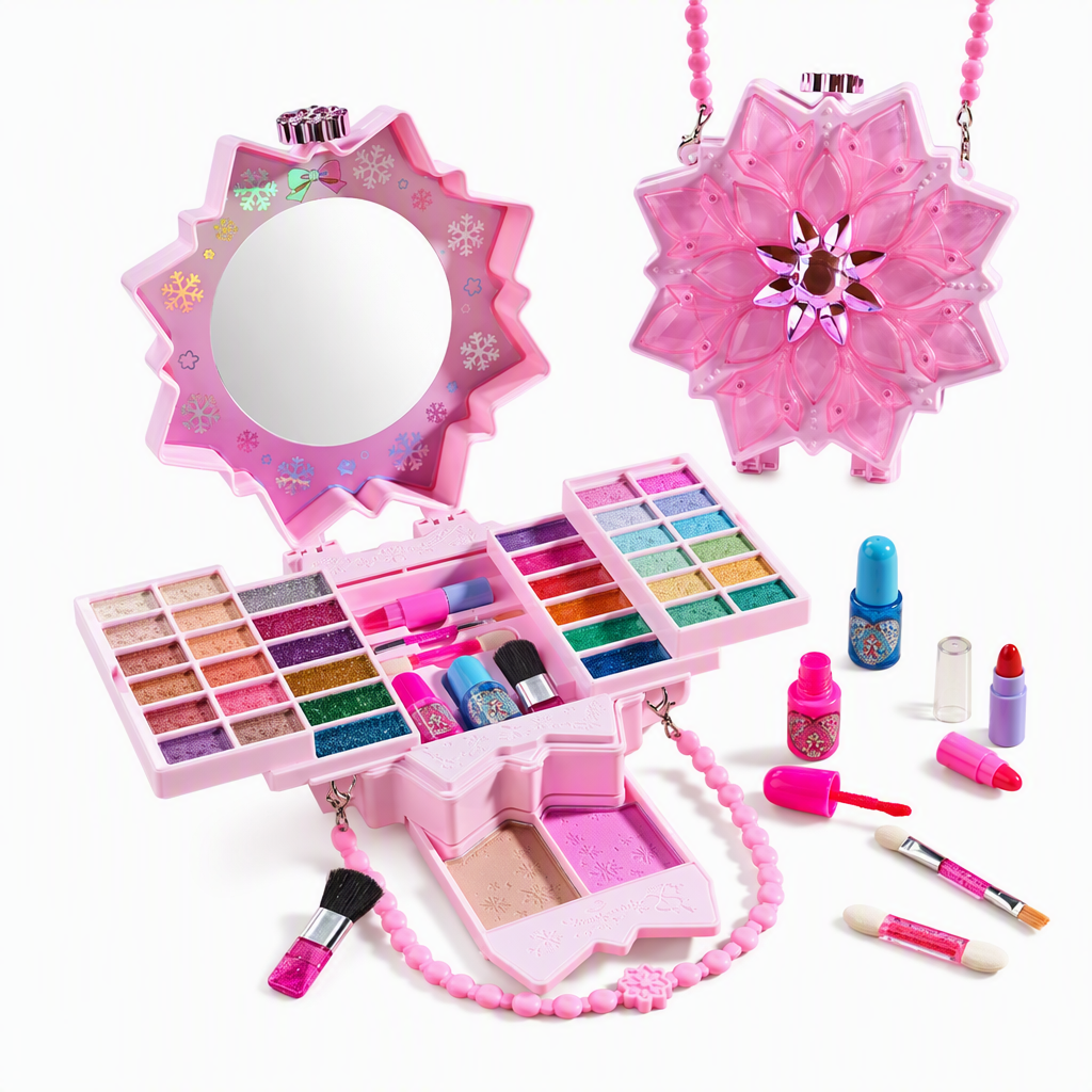 📢📢50% OFF !! ⏰ Washable Princess Makeup Set – Non‑irritating, trays & portable case 🎀