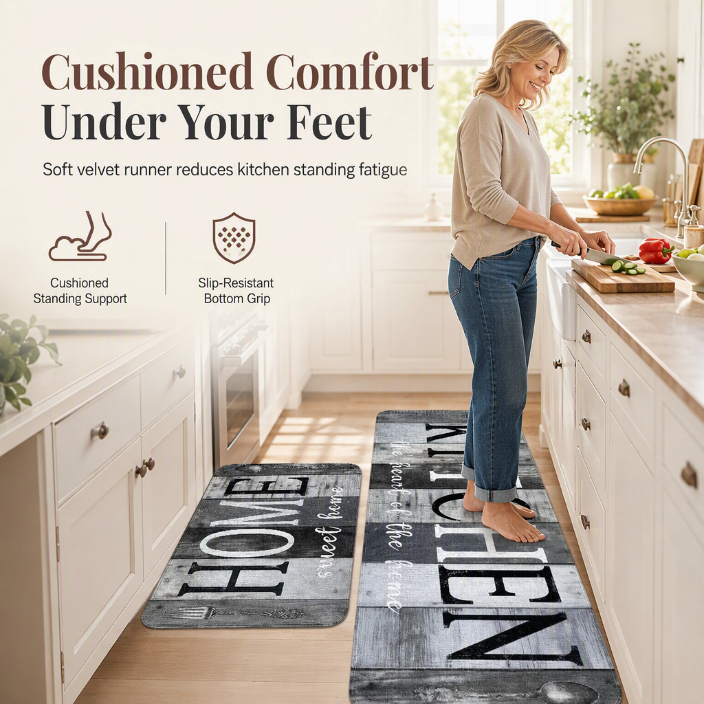 Non‑Slip Velvet Floor Mats – Crystal soft & grip‑secure 🛋️✨