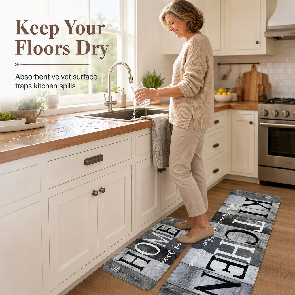 Non‑Slip Velvet Floor Mats – Crystal soft & grip‑secure 🛋️✨