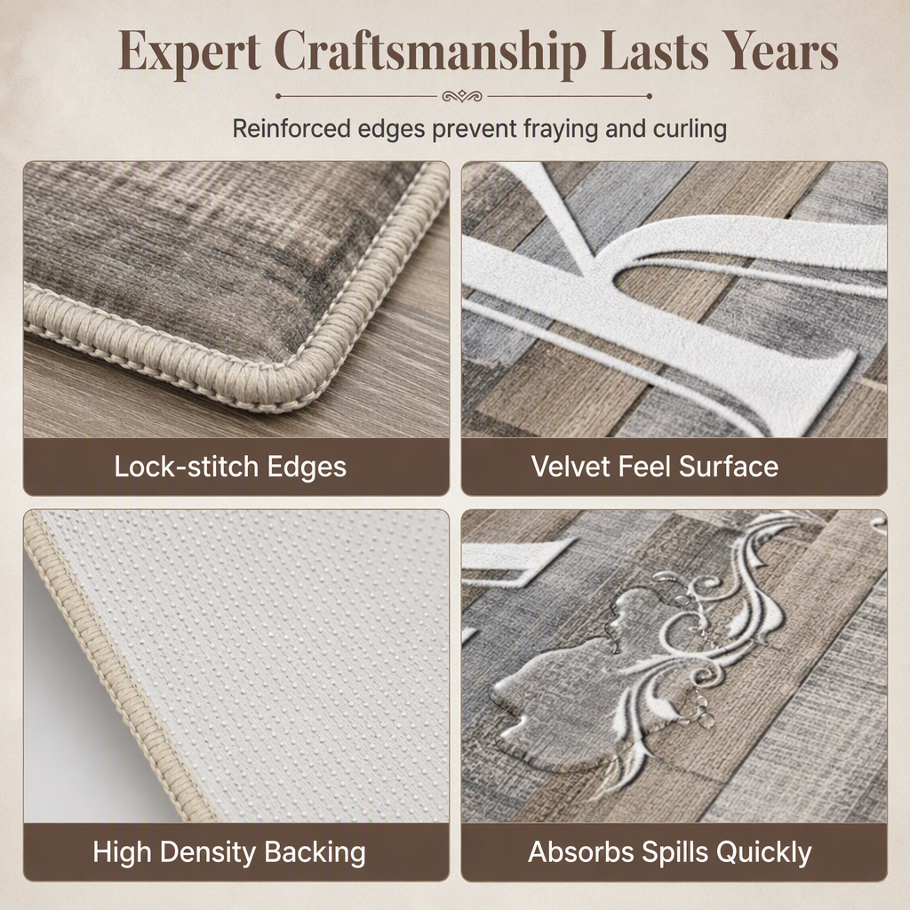 Non‑Slip Velvet Floor Mats – Crystal soft & grip‑secure 🛋️✨