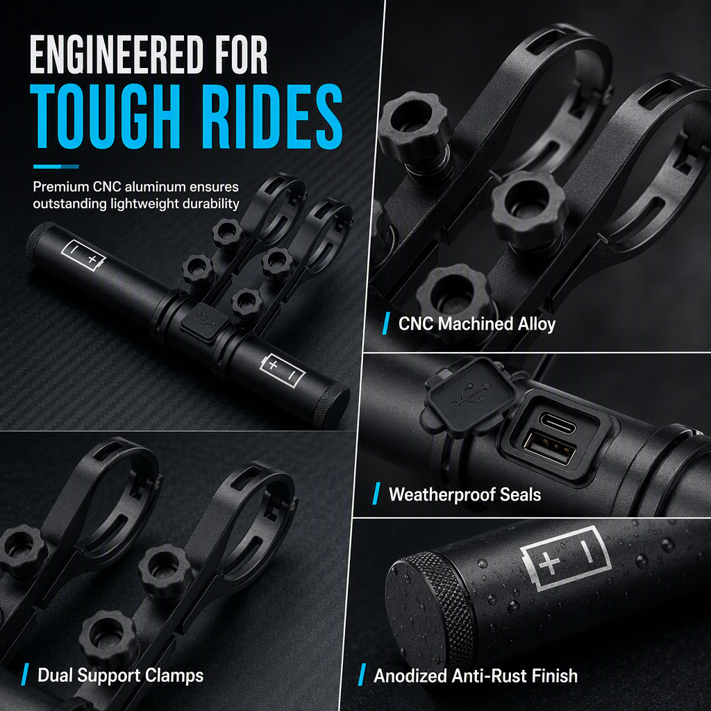 🚴 Bike Handlebar Extender with USB Power Bank: Dual Mounts, Waterproof, Vibration-Resistant