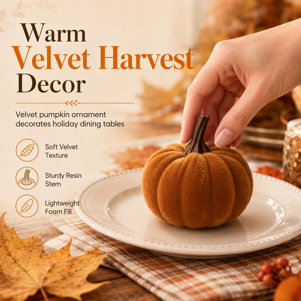 Velvet Pumpkins for Halloween & Thanksgiving