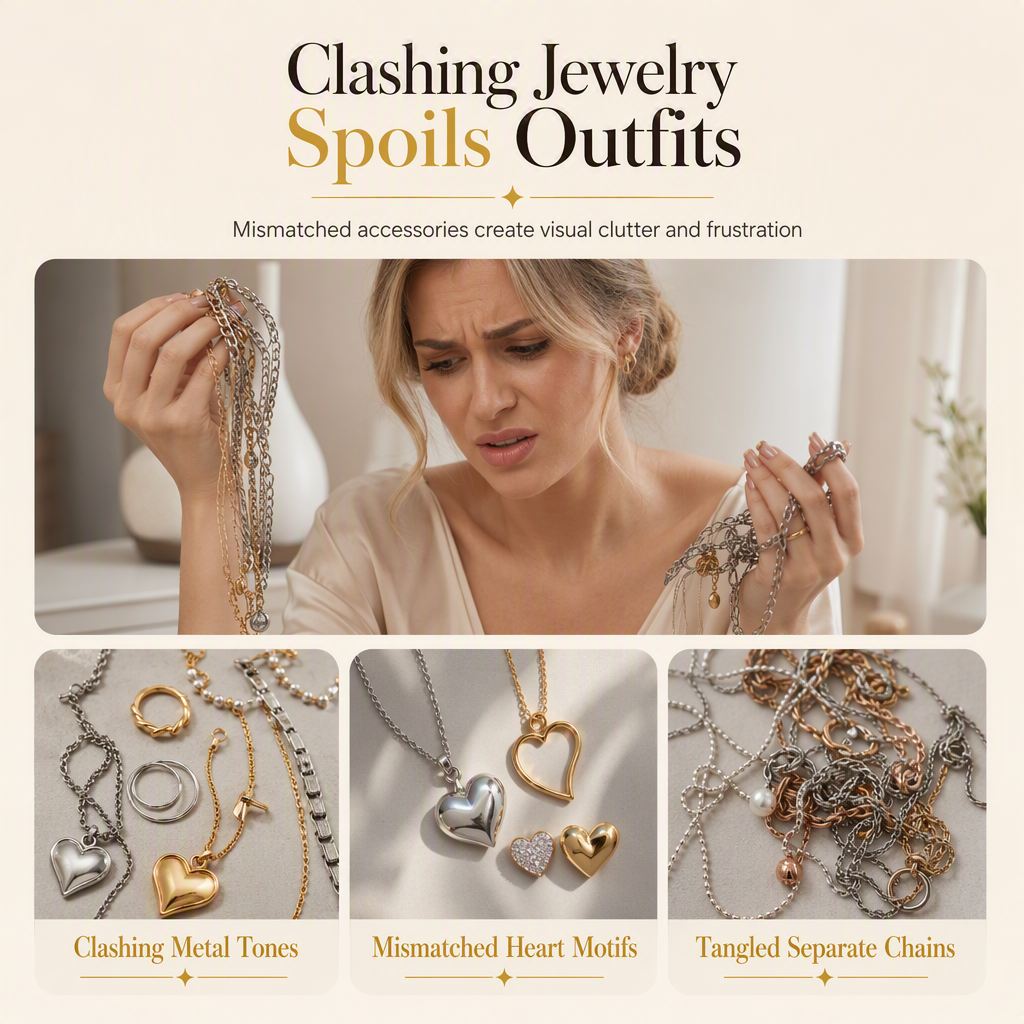 ⏳🔥LIMITED-TIME 50% OFF! ⏰💛 Gold Plated Heart Rhinestone 4-Piece Jewelry Set – Sparkly, Matching, Versatile 💍✨