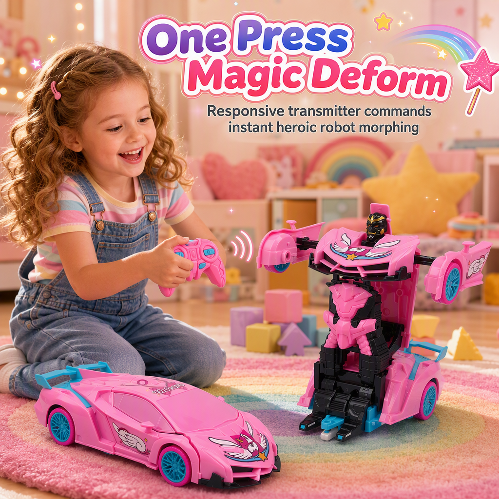 One Button Deforming Remote Control Car Cyberpunk Spider Unicorn Drifting RC Pickup Toy Gift for Boys and Girls