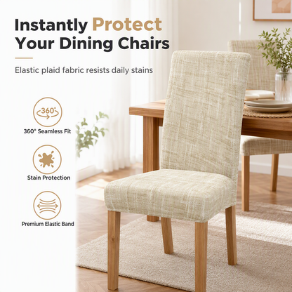 Universal All Season Stretch Chair Cover Plaid Elastic One Piece Slipcover Dustproof and Oil Resistant Protector for Home and Hotel