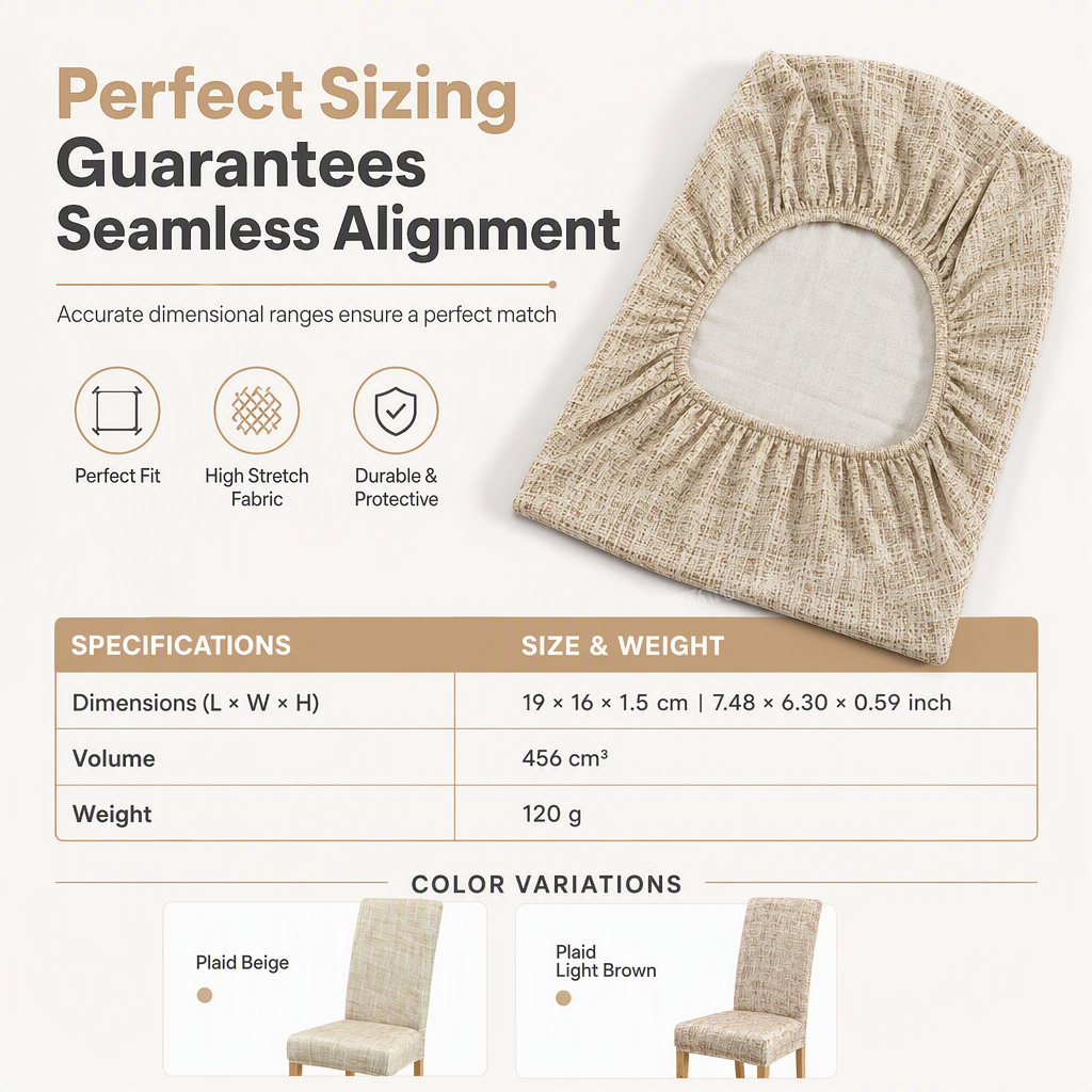 Universal All Season Stretch Chair Cover Plaid Elastic One Piece Slipcover Dustproof and Oil Resistant Protector for Home and Hotel