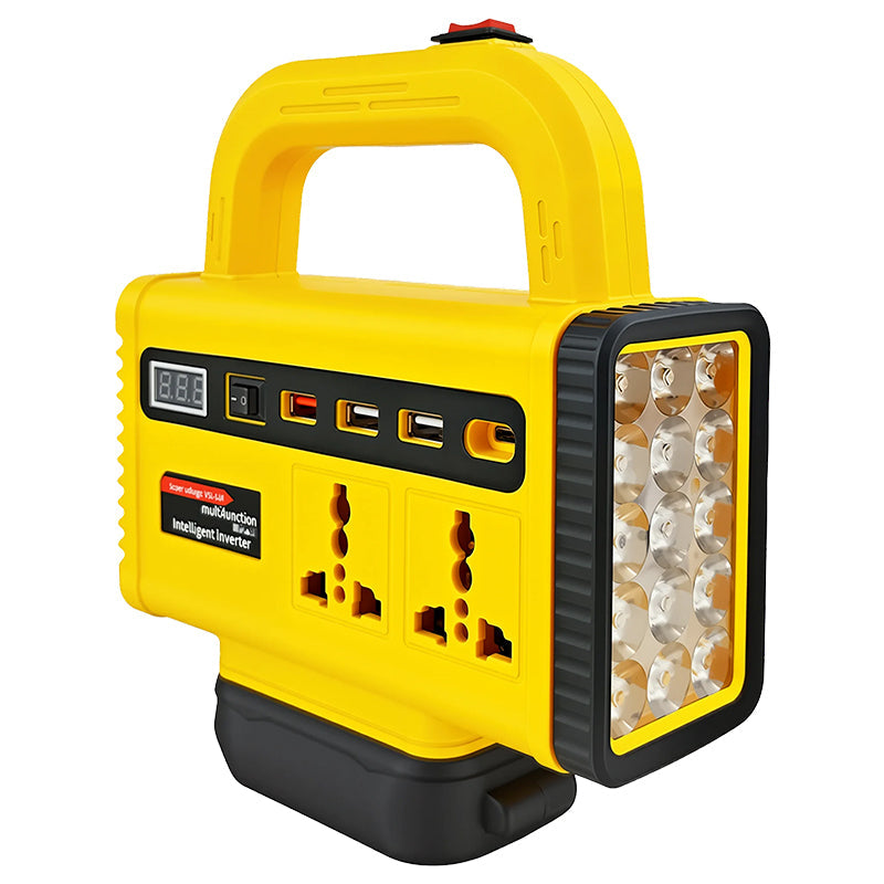 Portable Power Inverter with LED Work Light