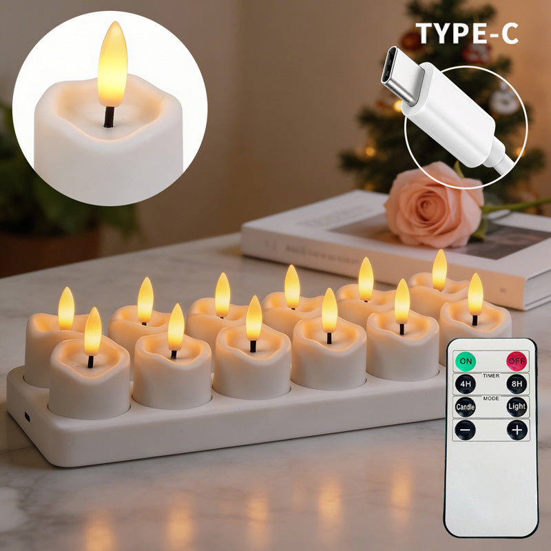 Rechargeable Flameless LED Tea Light Candle