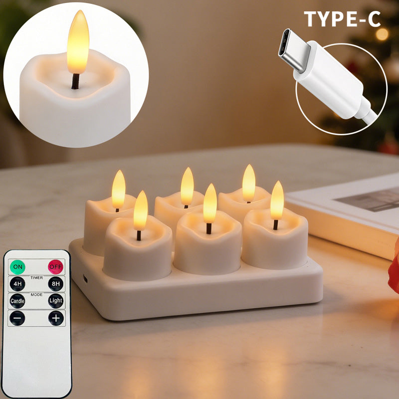 Rechargeable Flameless LED Tea Light Candle