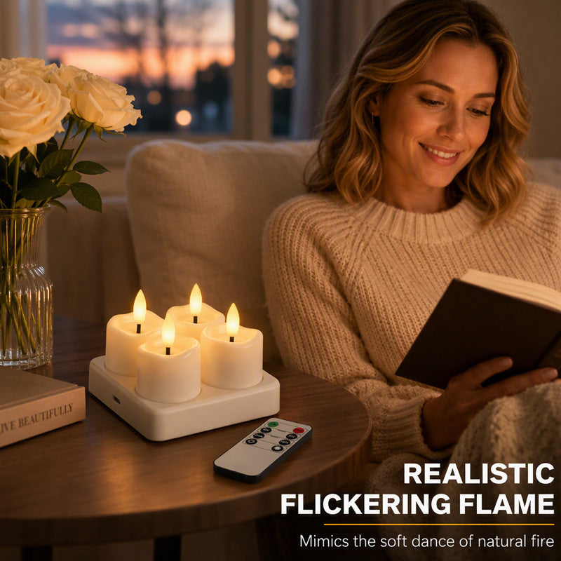 Rechargeable Flameless LED Tea Light Candle