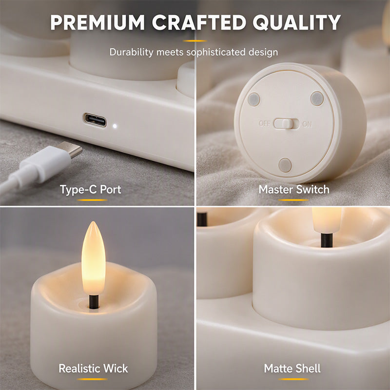 Rechargeable Flameless LED Tea Light Candle