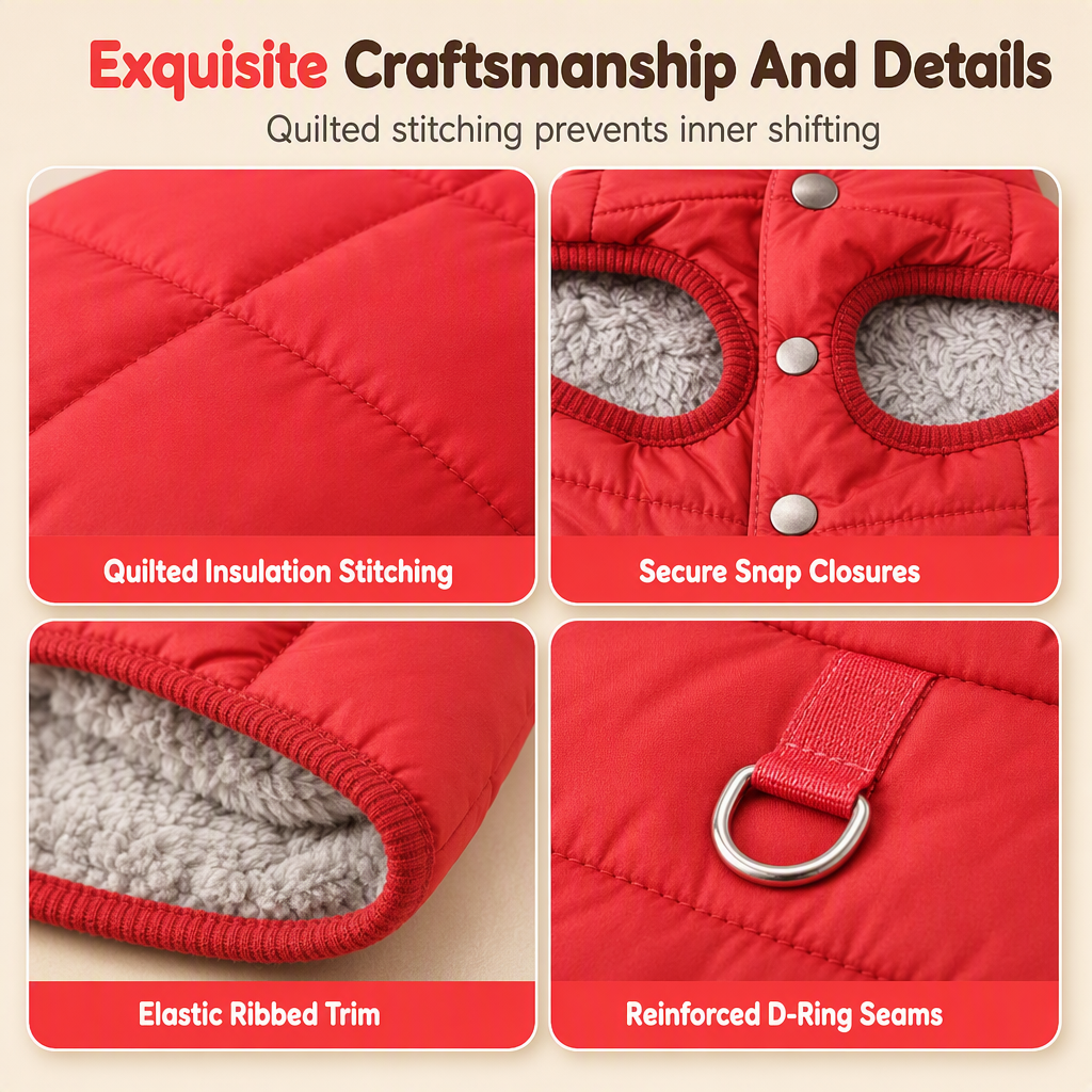🐕 Hooded Dog Coat – Fleece‑lined, windproof & built‑in harness 🧥✨