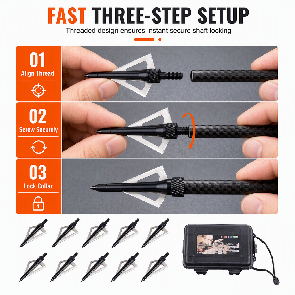 ⏳Limited-time 50% off⏰6/12 Piece Emerald Archery Arrows Set with Storage Box Universal for Recurve and Compound Bows🏹