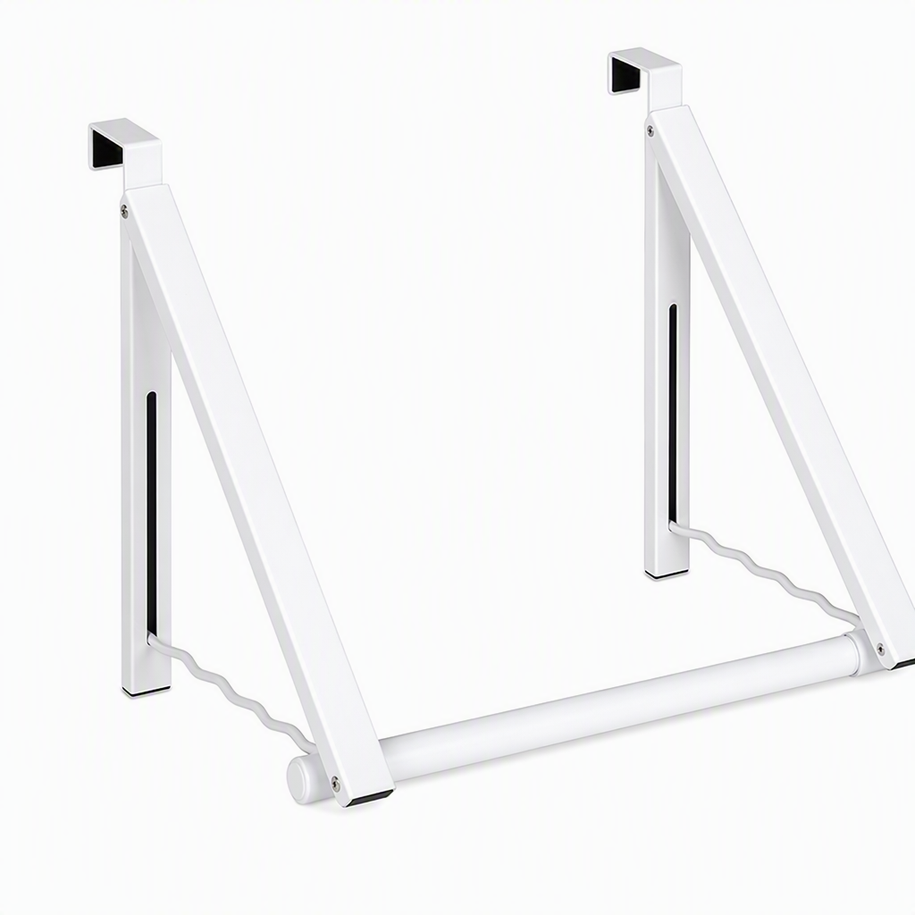 Retractable Folding Over the Door Hooks No Drill Metal Coat Rack for Hanging Clothes
