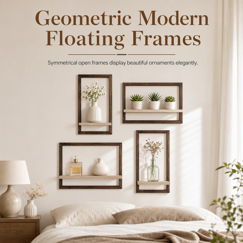Wood Wall-Mounted Floating Shelves