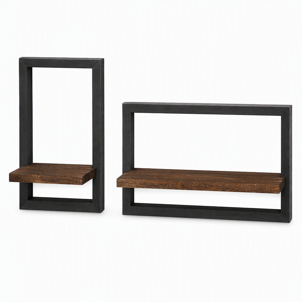 Wood Wall-Mounted Floating Shelves