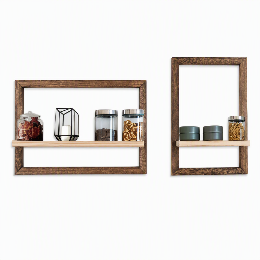 Wood Wall-Mounted Floating Shelves
