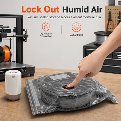 🎯 50% OFF! ✨ Vacuum Storage Bag Kit for 3D Filament – Lock Out Humid Air, Double Zipper Seal & Opaque Light Shielding – Keep Filaments Dry & Print-Perfect 🧵