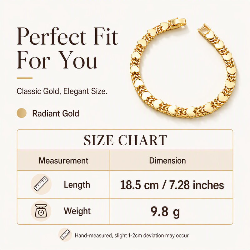 💖Buy one, get the second half price ✨Heart Link Bracelet – Elegant Lightweight Heart-Shaped Bracelet for Women🌸
