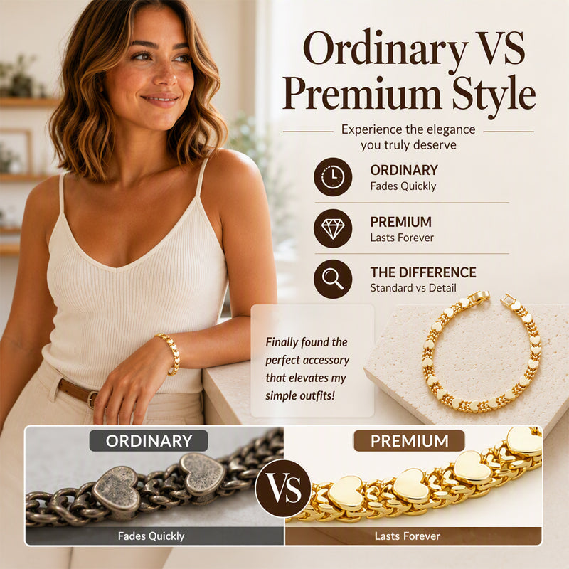 💖Buy one, get the second half price ✨Heart Link Bracelet – Elegant Lightweight Heart-Shaped Bracelet for Women🌸