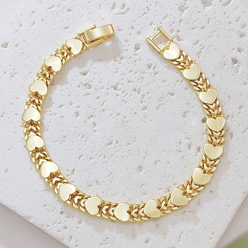 💖Buy one, get the second half price ✨Heart Link Bracelet – Elegant Lightweight Heart-Shaped Bracelet for Women🌸