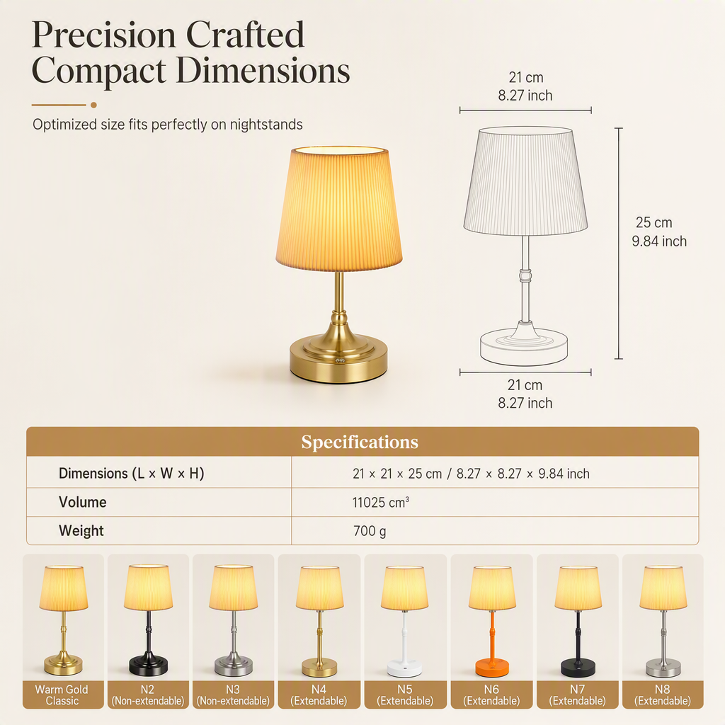 💡 Wireless Touch Bedside Lamp: Stepless Dimming, Rechargeable, Linen Shade & Metal Base, Cordless Freedom