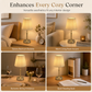 💡 Wireless Touch Bedside Lamp: Stepless Dimming, Rechargeable, Linen Shade & Metal Base, Cordless Freedom