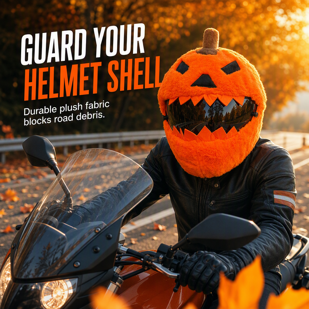 📢📢50% OFF !! ⏰Funny Plush Motorcycle Helmet Cover Universal Fit Cartoon and Holiday Protective Sleeve for Christmas Halloween Outdoor Riding