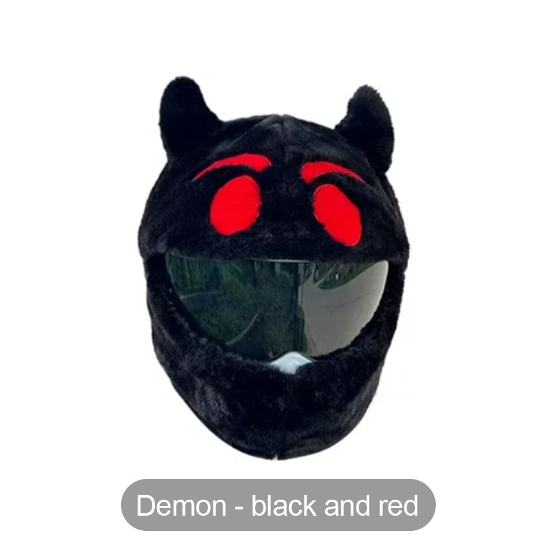 📢📢50% OFF !! ⏰Funny Plush Motorcycle Helmet Cover Universal Fit Cartoon and Holiday Protective Sleeve for Christmas Halloween Outdoor Riding