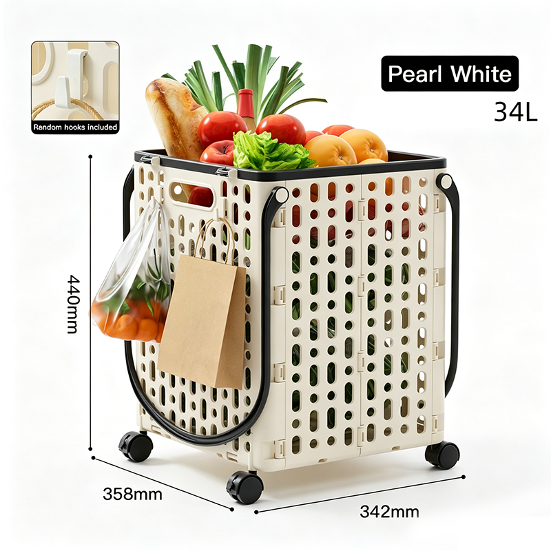 Foldable Shopping Cart with 360 Degree Swivel Wheels