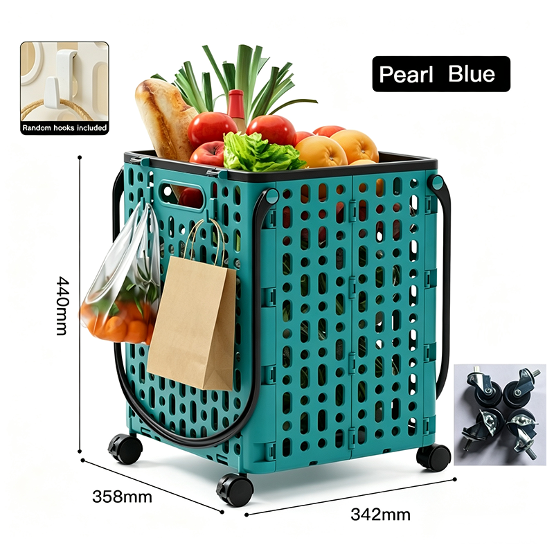 Foldable Shopping Cart with 360 Degree Swivel Wheels